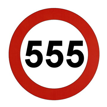 Illustration des Stra&szlig;enverkehrszeichens "Maximale Geschwindigkeit 555 Kilometer pro Stunde"