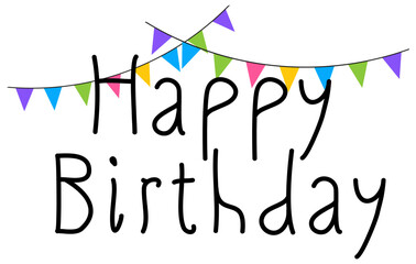 Happy Birthday Calligraphic And Typographic