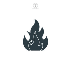 Fire icon symbol vector illustration isolated on white background