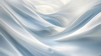 Obraz premium Soft blue fabric flows gracefully, creating a serene and dreamy atmosphere with gentle waves and textures that evoke calmness and tranquility