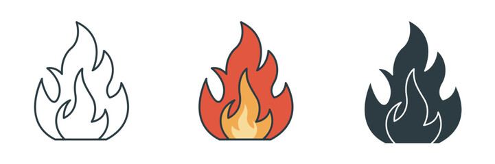 Fire icon symbol vector illustration isolated on white background