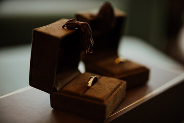 Wedding ring in a box