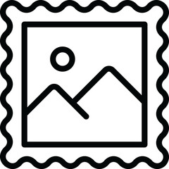 Postage stamp icon vector illustration on Transparent Background, Postage Stamp Outline Icon.