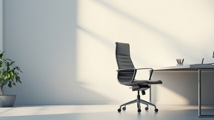 Minimalist Workspace with Empty Ergonomic Office Chair - Hiring Process Concept