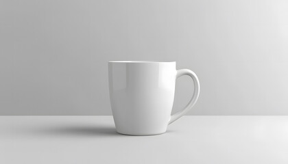 Fototapeta premium White coffee mug isolated on a solid white background. isolated on a solid white background. Illustrations design