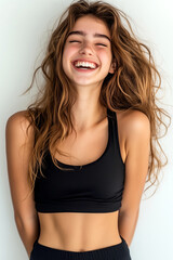 Fototapeta premium Empowered female athlete radiating positivity and strength