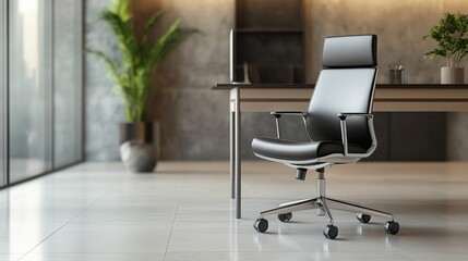 Minimalist Workspace with Empty Ergonomic Office Chair - Hiring Process Concept