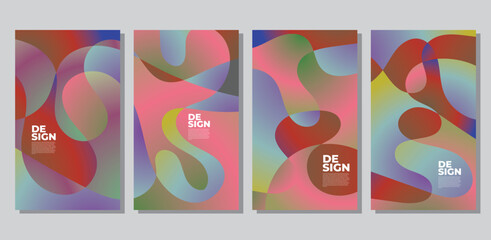 Colorful abstract liquid and fluid shape for banner and brochure design