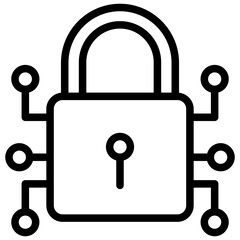 encryption icon illustration design with outline