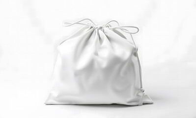White drawstring bag isolated on a white background isolated on white background, design