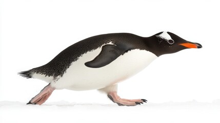 Fototapeta premium Adorable Penguin Waddling on White Background | Close-Up Image - Free Download