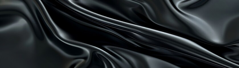 Fototapeta premium Abstract Black Silk Fabric Texture