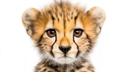Obraz premium Curious Cheetah Cub Experiencing the World in Close-up Shot