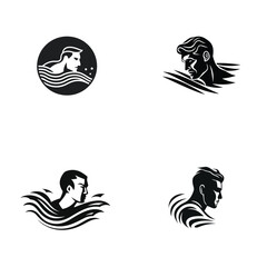 Swim logo design vector illustration