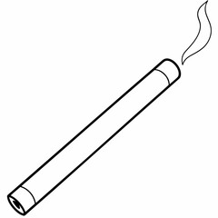 An unlit cigarette line art vector