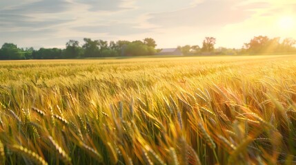 Naklejka premium A vast agricultural field with even rows