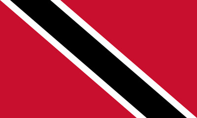 The official national flag of the Republic of Trinidad and Tobago. Correct proportions and colors. Vector illustration