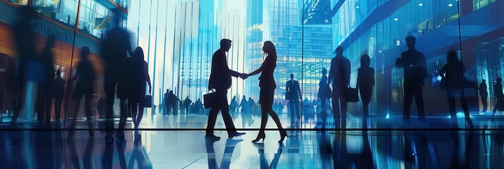 Business partners engage in a handshake outside a contemporary office building, symbolizing a successful professional agreement. Generative AI