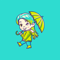 A beautiful woman holding an umbrella