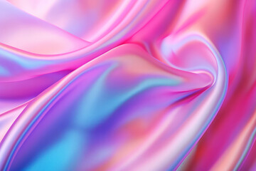 Fototapeta premium Processed collage of Iridescent fabric trendy cloth holographic texture. Background for banner