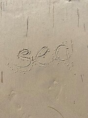 word sea on the beach