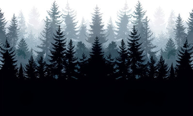 Fototapeta premium Dark forest scene