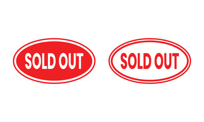 Sold out sticker. Sold out stamp icon for business. Sold out tag, Sold out plate icon set isolated on white background. Sticky note paper with curled up corner, web design element.
