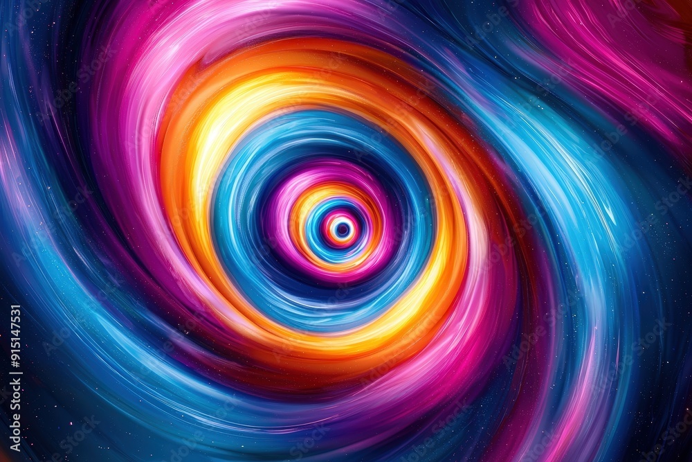 Leinwandbilder a mesmerizing swirl of vibrant colors forms a cosmic vortex, illustrating the beauty of space and mo