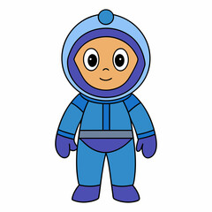 Obraz premium Space Pilot Set white art vector illustration