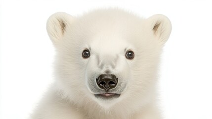 Obraz premium Adorable Polar Bear Cub Playing with a Playful Expression captured up close in the Arctic