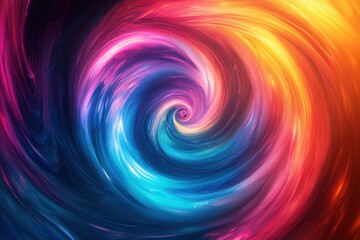 Obraz premium A dynamic blend of swirling colors forms a mesmerizing vortex, evoking a sense of cosmic movement and depth in a vibrant, abstract universe