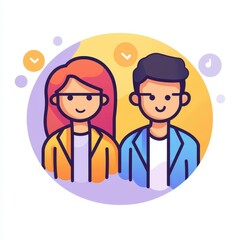 Fototapeta premium A sleek vector icon representing a dynamic communications team, capturing the essence of teamwork and connection.