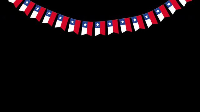 Fiestas Patrias Chile Pennants banderines chilean flag waving