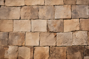 Fototapeta premium Processed collage of ancient yellow block wall texture. Background for banner, backdrop or texture