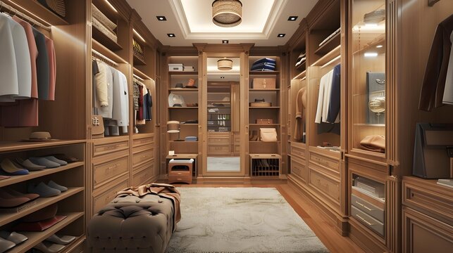 The dressing room is spacious and organized