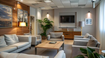 Fototapeta premium The lounge area in the office is cozy