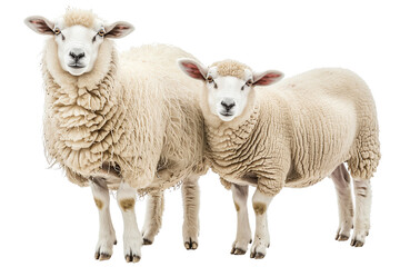 Fototapeta premium Group of sheep isolated on white background Wildlife Herd Concept