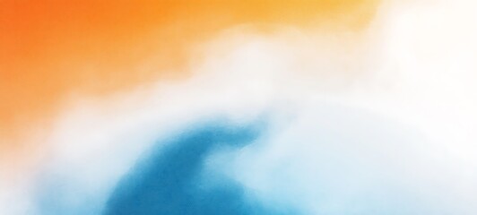 Fototapeta premium Abstract grainy background pale blue orange white color gradient noisy texture