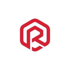 Hexagon Letter R Logo design vector template