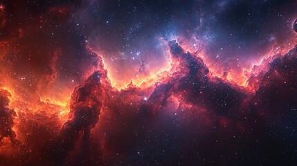 Fototapeta premium Vibrant galaxy nebula with swirling colors and stars, creating a stunning cosmic night wallpaper