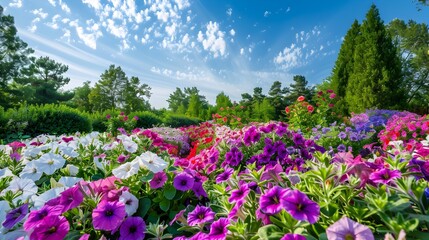 Blooming petunia garden blooming petunia garden with many