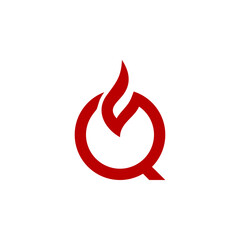 a combination of fire and initials, or letters, or alphabet, or numbers in the form of a logo and vector in red color for business purposes and others