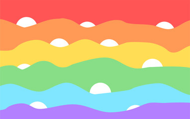 illustration of a rainbow  landscape vector image