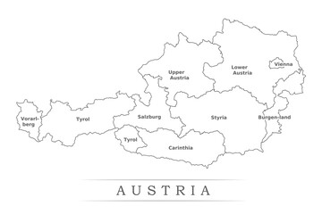 Administrative regions of Bermuda. Province, state, division name with white map with black outline. Vector illustration