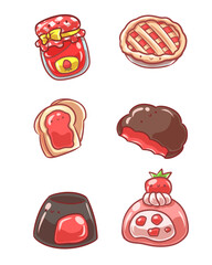 Cute Emoji Collection of Red Sweets