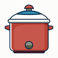 Crockpot art vector illustration