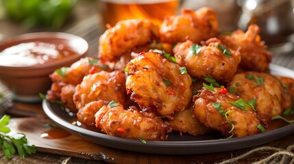 Fototapeta premium Crauts fried until crisp are served