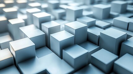 Fototapeta premium Clean and modern white background featuring an abstract pattern of minimalistic squares
