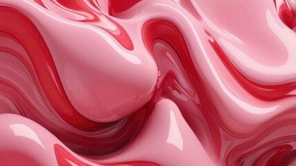 Obraz premium Abstract close-up of red and pink liquify design.