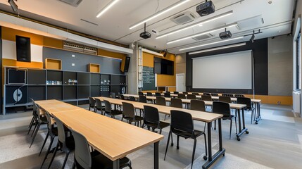 The training room is spacious and bright